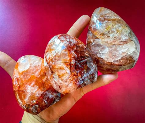 錦鯉膠花五行|紅膠花水晶｜錦鯉水晶｜火晶｜Red Hematoid Quartz 